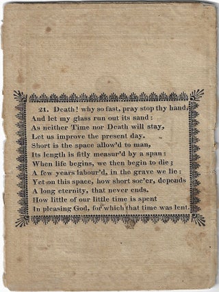 1819 &ndash; Sands, [Benjamin]. Metamorphosis; or, a Transformation of Pictures, with Poetical Explanations, for the Amusement of Young Persons. New York: Samuel Wood and Sons. Printed by J. Rakestraw, Philadelphia, 1819.