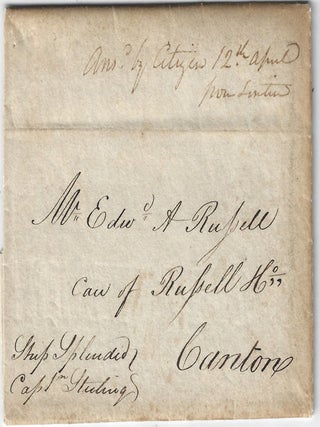 1825 &ndash; Letter between an American merchant in New York and the largest America trading house in China