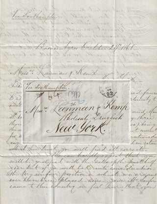 Item #010745 1868 – Letter from a major Anglo-Argentine mercantile company advising one of the...