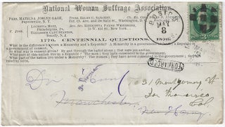 1876-1886 – Four postally used envelopes promoting Women’s Suffrage including one sent by Elizabeth Cady Stanton, addressed in her hand.
