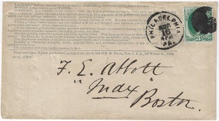 1876-1886 – Four postally used envelopes promoting Women’s Suffrage including one sent by Elizabeth Cady Stanton, addressed in her hand.