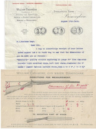1900 &ndash; Correspondence related to the sale of custom-made shotgun for an American in Iowa by a...
