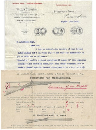 Item #010747 1900 – Correspondence related to the sale of custom-made shotgun for an American...