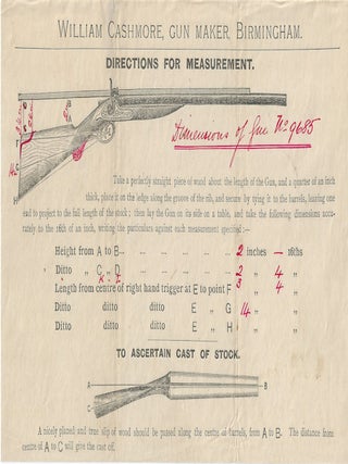 1900 &ndash; Correspondence related to the sale of custom-made shotgun for an American in Iowa by a prestigious British gunmaker