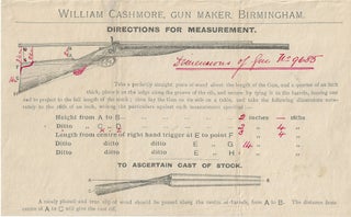 1900 – Correspondence related to the sale of custom-made shotgun for an American in Iowa by a prestigious British gunmaker