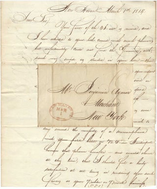 Item #010752 1814 – Letter from an eager-to-please young man, who later would be ordained as a...