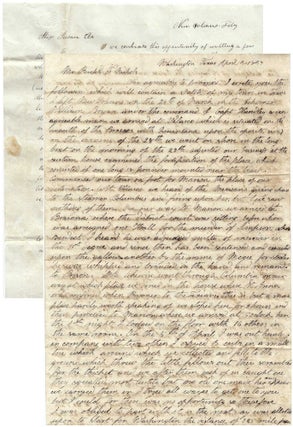 Item #010754 1837 – A long, three-page letter describing a businessman’s journey from New...