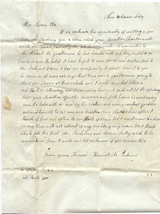 1837 &ndash; A long, three-page letter describing a businessman&rsquo;s journey from New Orleans to Velasco, then overland by foot to Washington, Texas, where he was murdered by &ldquo;desperados&rdquo;