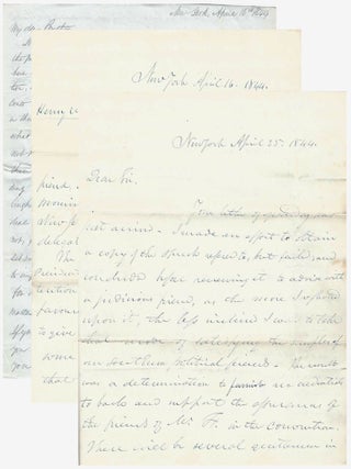 1844 &ndash; Three letters received by Henry W. Green discussing the most viable candidates to run...