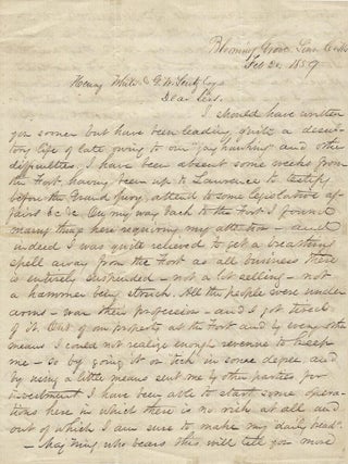 1859 &ndash; Letter from the founder of Fort Scott, Kansas, and a leader of the territory&rsquo;s. George A. Crawford.