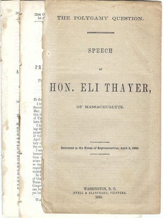 Item #010764 1856-1960 &ndash; Three Congressional documents related to polygamy, the Mormon War, and...