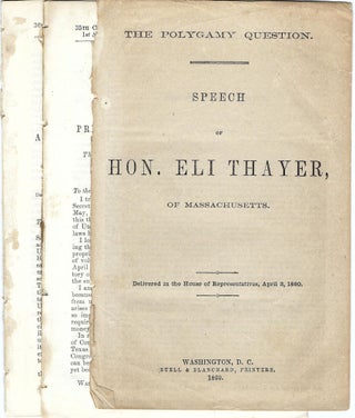 Item #010764 1856-1960 – Three Congressional documents related to polygamy, the Mormon War, and...