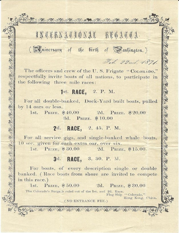Item #010767 1870-1871 &ndash; Three entertainment broadsides from the flagship of the Asiatic Squadron