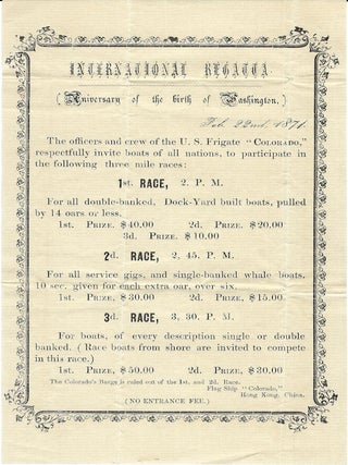 Item #010767 1870-1871 &ndash; Three entertainment broadsides from the flagship of the Asiatic Squadron