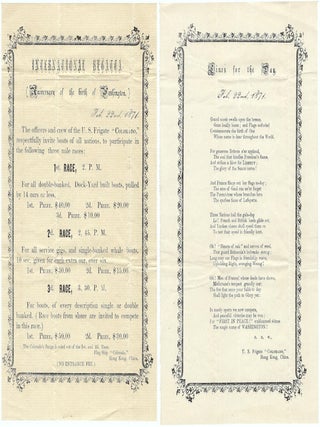 1870-1871 &ndash; Three entertainment broadsides from the flagship of the Asiatic Squadron