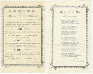 1870-1871 – Three entertainment broadsides from the flagship of the Asiatic Squadron