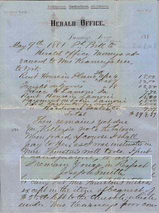 1881 &ndash; A three-page memorandum for record regarding the settlement of a will handwritten on...
