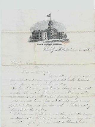 1882 &ndash; Letter from a young woman describing life at the California State Normal School, located...