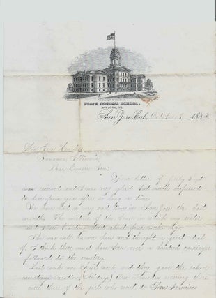 Item #010770 1882 – Letter from a young woman describing life at the California State Normal...