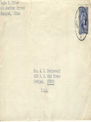 1933 &ndash; Letter from a 29-year-old woman living in Shanghai as a travelling companion for a wealthy older couple