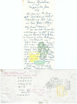 Circa 1945 &ndash; Holiday greetings from a woman working in China for the United Nations Relief and...