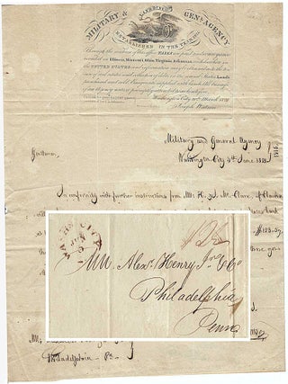 Item #010782 1821 – Payment transmittal letter from the Military & General Agency land bureau
