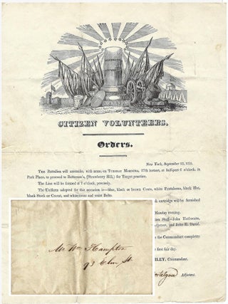 1831 &ndash; An illustrated broadside ordering a Battalion of New York Militia to report for...