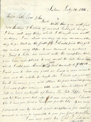 1835 &ndash; A letter of regret written on an impressive Military Ball invitation Major General in the New York State Militia informs a subordinate that he and several other officers would not be able to attend a militia assembly in Watertown