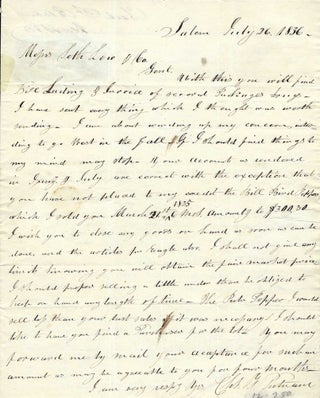 1835 – A letter of regret written on an impressive Military Ball invitation Major General in the New York State Militia informs a subordinate that he and several other officers would not be able to attend a militia assembly in Watertown