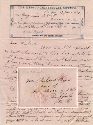 Item #010786 1837 &ndash; A letter from the New York manager of a British medical journal requesting...