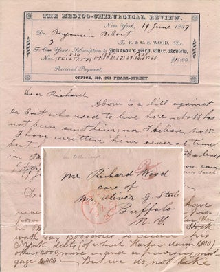 Item #010786 1837 – A letter from the New York manager of a British medical journal requesting...