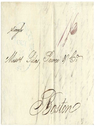 1842 &ndash; An illustrated J. B. Peck&rsquo;s New Package Express Line shipping document used in the delivery of samples of pimentos and coffee from a Baltimore importer to a Boston wholesale grocery merchant