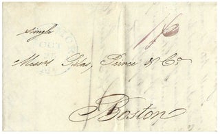 1842 – An illustrated J. B. Peck’s New Package Express Line shipping document used in the delivery of samples of pimentos and coffee from a Baltimore importer to a Boston wholesale grocery merchant