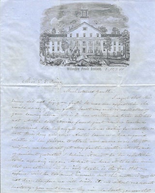1851 – Letter from the Principal of the Willoughby Female Seminary requesting a former student to take a part-time teaching position at the school