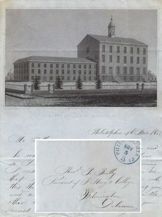 1853 &ndash; Letter to the founder and headmaster of St. Mary&rsquo;s College in Wilmington, Delaware
