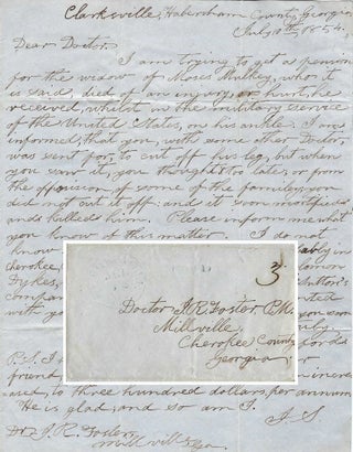 Item #010797 1854 – Letter requesting assistance in acquiring a pension for the widow of a...