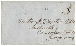 1854 – Letter requesting assistance in acquiring a pension for the widow of a Georgia militiaman who claimed her husband died as the result of wounds while in federal military service