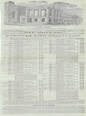Circa 1855 – Illustrated lettersheet of the “great Suspension Bridge” at Niagara Falls with a detailed description