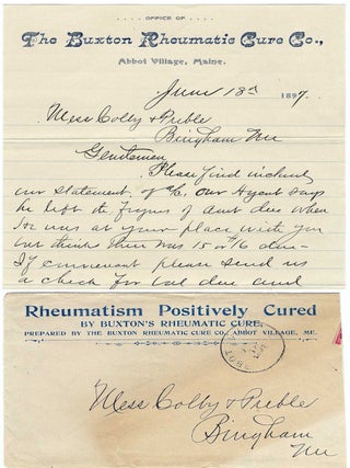 Item #010805 1897 &ndash; Dunning letter from the Buxton Rheumatic Cure Company to prominent...