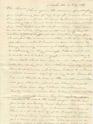 1823 &ndash; Letter from a young man who had traveled from Portsmouth, New Hampshire westward to St. Louis in search of potential business opportunities