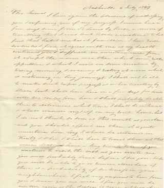 1823 – Letter from a young man who had traveled from Portsmouth, New Hampshire westward to St. Louis in search of potential business opportunities