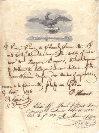 1836 &ndash; Sworn statement to serve as an &ldquo;undertutor&rdquo; for minor children