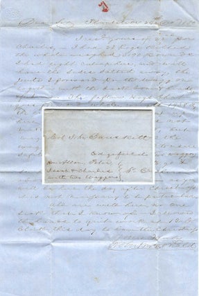 Item #010815 1850 – A Christmas letter from an overseer that was carried by fours slaves who...