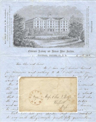Item #010819 1854 – Letter from a student at Claverack Academy and Hudson River Institute...