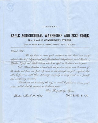 Circa 1855 – Broadsheet advertising Manny’s Improved Premium Combined Reaper and Mower