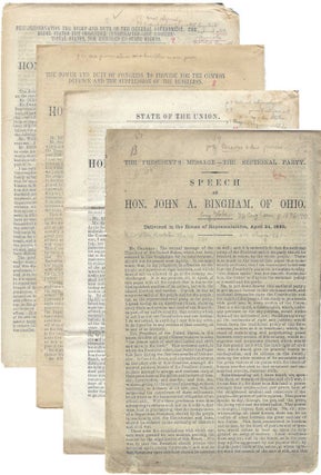 Item #010823 1860-1862 – Four speeches by John A. Bingham, Congressman from Ohio, regarding the...