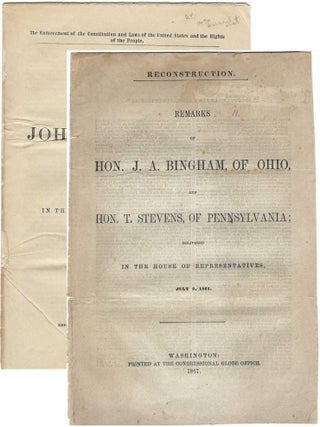 Item #010825 1867 & 1871 &ndash; Two speeches by John A. Bingham, Congressman from Ohio, with...