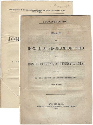 Item #010825 1867 & 1871 – Two speeches by John A. Bingham, Congressman from Ohio, with...