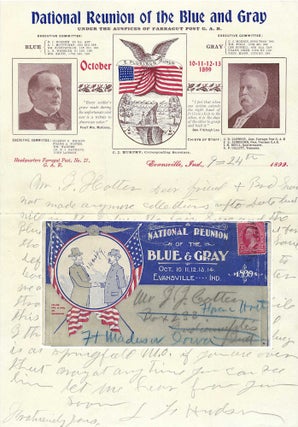 Item #010830 1899 – Letter regarding the impact of the National Reunion of the Blue and Grany...