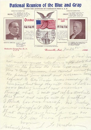 1899 – Letter regarding the impact of the National Reunion of the Blue and Grany upon fraternal (probably Masonic) recruiting